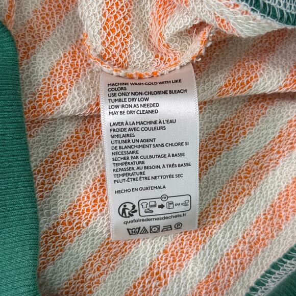 Free People Classic Striped Oversized Crewneck Womens XL Sweater Orange NEW - Picture 10 of 13